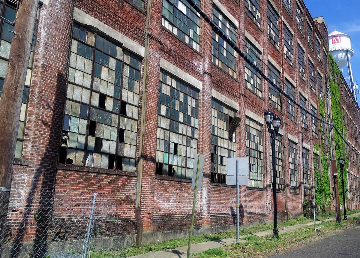 Trenton Studios — the former Roebling Steel plant with its rooftop water tower
